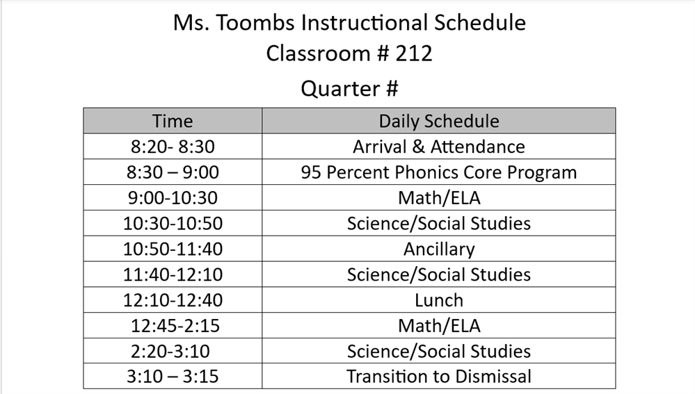 Class Schedule